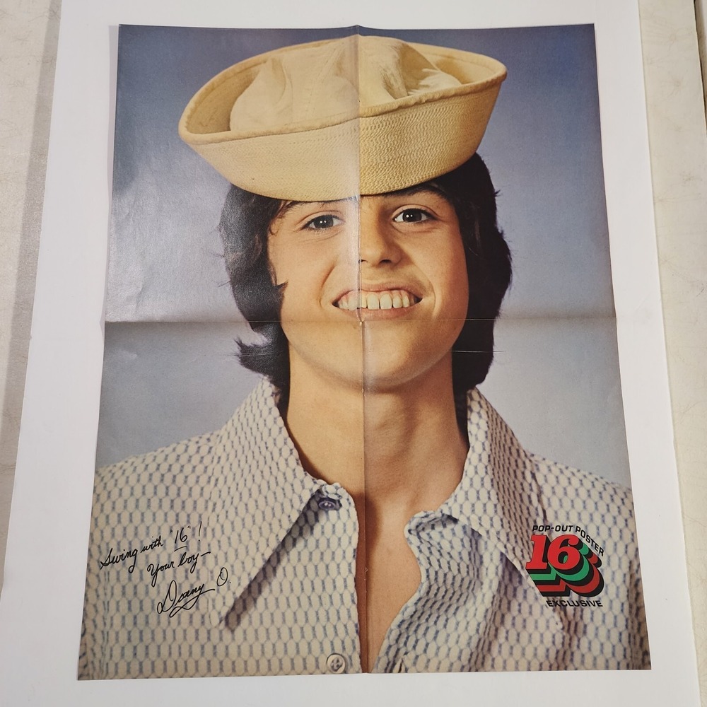 Vintage Donny Osmond 16 Magazine Double-Sided Poster Clipping 21x16 Sailor Hat